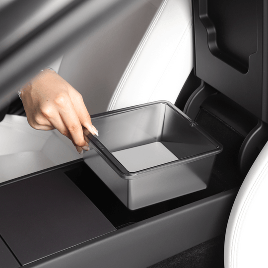 TPARTS Armrest Clear Storage Box/Console Clear Storage Drawer for Tesla Model 3 Highland/Model Y Juniper