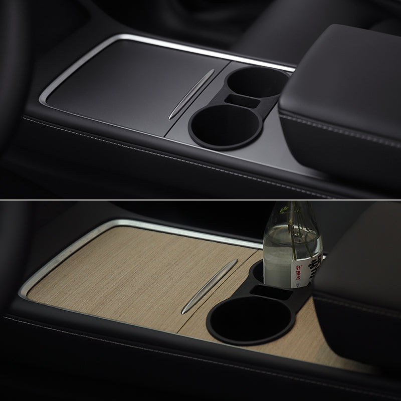 TPARTS Wood Console Cover for Tesla Model Y(2021-2024) & Model 3(2021-2023)