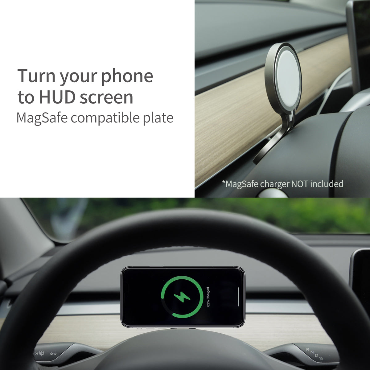 TPARTS Steering Wheel HUD Magsafe Charger Mount (Charger Not Included)