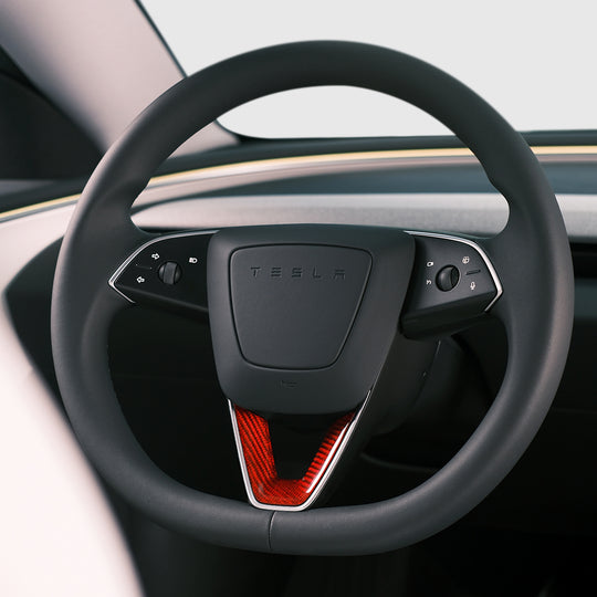 TPARTS Real Carbon Fiber Steering Wheel Cover for Model 3 Highland