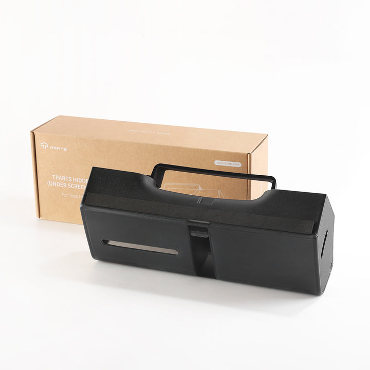 TPARTS Hidden Magnetic (Under Screen) Storage Box for Tesla Model 3 & Model Y & Model 3 Highland