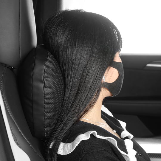 TPARTS Leather Headrest Neck Pillow for Tesla