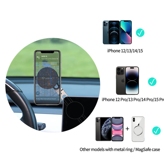 TPARTS Retractable Magnetic Car Cellphone Mount for Tesla Model 3/Model Y/Model X/Model S